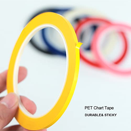 Wsper 10 Rolls 1/8" Pinstripe Tape 6 Colors Whiteboard Tape Self-Adhesive Vinyl Tapes, 131 Feet Per Roll #TOP2