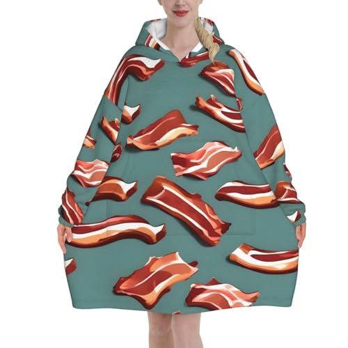 Couverture à capuche bacon EdWal pour soirées télé cocooning et hiver au chaud