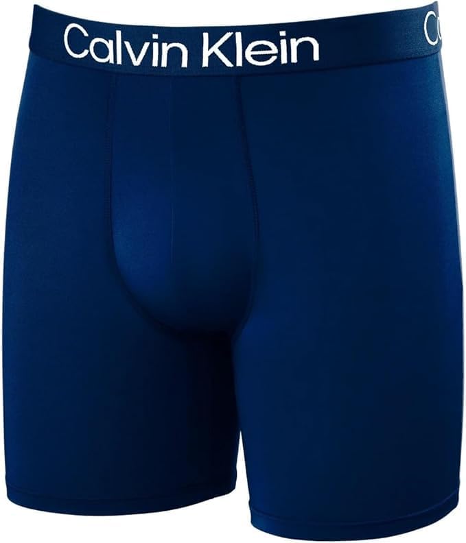 Calvin Klein Microfiber Men's Boxer Briefs, 3 pack, Blue Assortment - Image 5