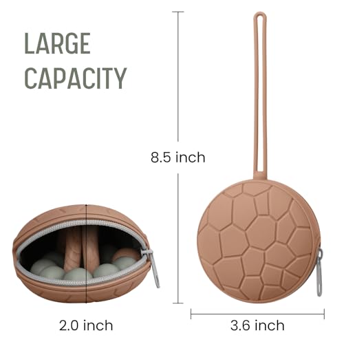 Image of Silicone Pacifier Holder Case, Newborn Baby Pacifier Holder for Boys & Girls (Pale Taupe /Oslo Grey)