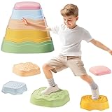 Mostop Stepping Stones für Kinder, rutschfeste stapelbare Balance-Blöcke Spielzeug, Hindernis-Parcours Indoor Outdoor Kleinkinder Sensory Play Equipment Spielzeug, Geschenke für Jungen und Mädchen