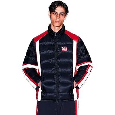 Armani Exchange Men's Colorblock Tape Nylon Down Jacket
