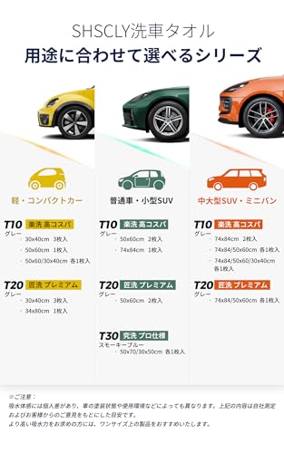SHSCLY マイクロファイバー洗車タオル