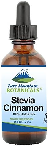 Pure Mountain Botanicals Cinnamon Stevia Drops, Alcohol Free Liquid, 2 oz