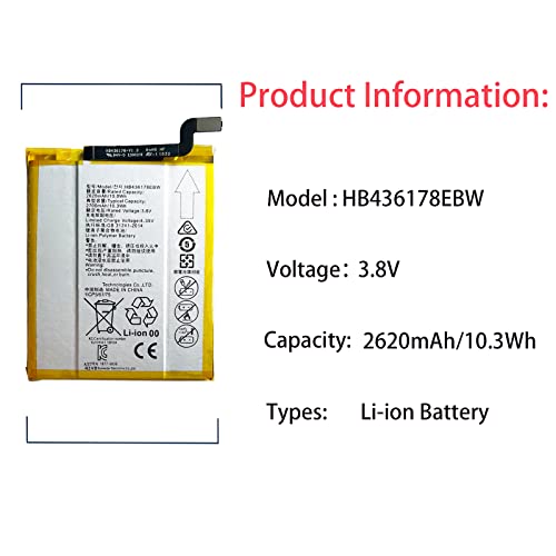 Aousavo HB436178EBW - Batteria di ricambio