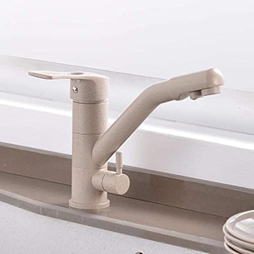 Robinet d'eau de cuisine chaude et froide couleur avoine chrome
