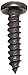 18-8 Stainless Steel Sheet Metal Screw, Black Oxide Finish, Pan Head, Phillips Drive, Type A, #8-15 Thread Size, 3/4