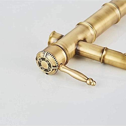 Robinet de lavabo chaud et froid laiton antique résistant pour vasque rétro - 4
