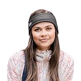 Turtle Fur Bang Band - Warm Headbands for Men and Women Made with Soft, Moisture-Wicking Fleece with Extra Width at Ears, Charcoal