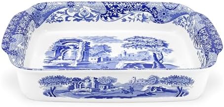 Spode Blue Italian Large Rectangular Handled Dish | Deep Baking Pan for Oven | Casserole and Lasagna Bakeware | 15 x 12 Inch | Microwave and Dishwasher Safe - Thumbnail 2