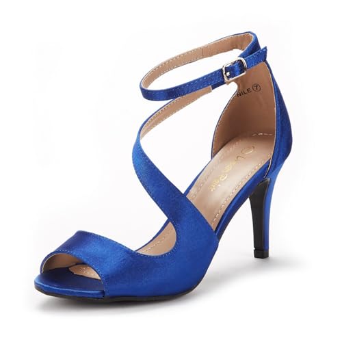 Image of DREAM PAIRS Women's Open Toe Stiletto Elegant Sandals | Open Toe Ankle Strap Dress Heels, Comfort Formal High Heels for Wedding, Date Night and Party Occasions