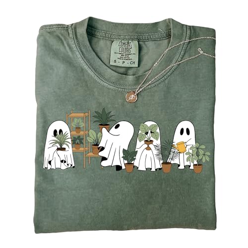Comfort Colors® Floral Ghost Halloween T-Shirt Plant Spooky Shirt3
