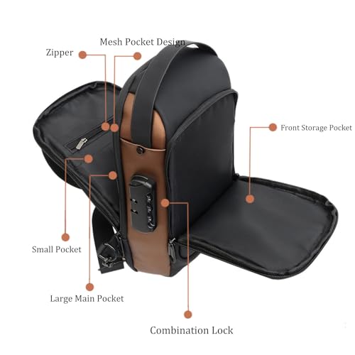 Fashion New Carbon Fiber Streamline Anti-Theft Sling Bag,Crossbody Shoulder Bag with USB Charging Port,For Sports Travel4