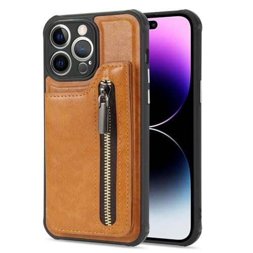 Étui de téléphone en cuir portefeuille à fermeture éclair LVTFCO pour iPhone 14 Plus