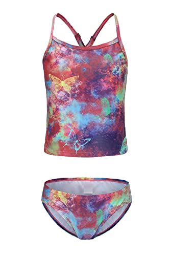 Image of Girls Two Piece Tankini Swimsuits Hawaiian Ruffle Bathing Suit Summer Beach Swimwear Set