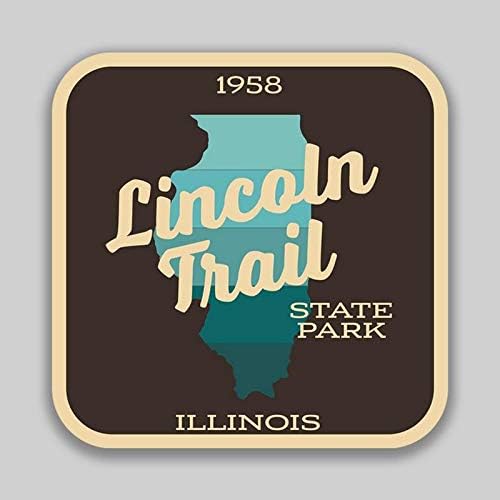 Lincoln Trail State Park Illinois - Adhesivo adhesivo de 4 x 4 pulgadas, paquete de 5 calcomanías de vinilo de alta calidad, laminado protector UV,