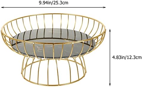 Zerodeko Gold Footed Fruit Basket: Metal Wire Bowl Decorative Snacks Plate Dessert Cake Serving Bowl Appetizers Platter Tray for Home Party Kitchen