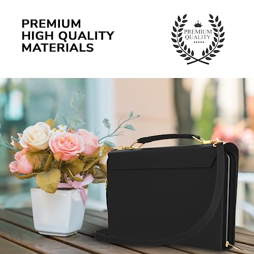 DEHITE Capa bíblica feminina – Bolsa de transporte bíblica – compartimentos para caneta – Bolso com