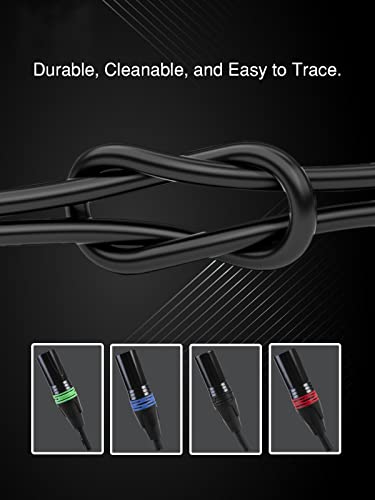 Rhm Xlr Cable, Xlr Male To Female 25Ft Audio Cables 4 Pack, Gold-Plated 3 Pin Balanced Xlr Microphone Cables Color Boots Xlr Mic Cord Ideal For Microphones, Live Stage, Audio Mixer, Speaker,Camcorder #TOP4