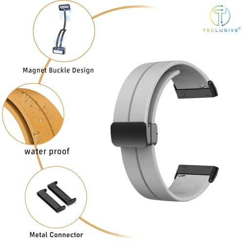 Image of T TECLUSIVE Soft Silicone Strap Band with Magnetic Lock Compatible for Fitbit Versa 4 / Versa 3 / Sense 2 | Adjustable Silicone Rubber Band for Versa 4 3 Sense