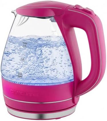 OVENTE Electric Kettle, 1.5L Borosilicate Glass Countertop Water ...