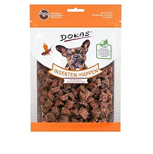 Dokas Insekten-Happen - Hundesnack mit Mehlwürmern, Grillen & Karotten - 1 x 100g