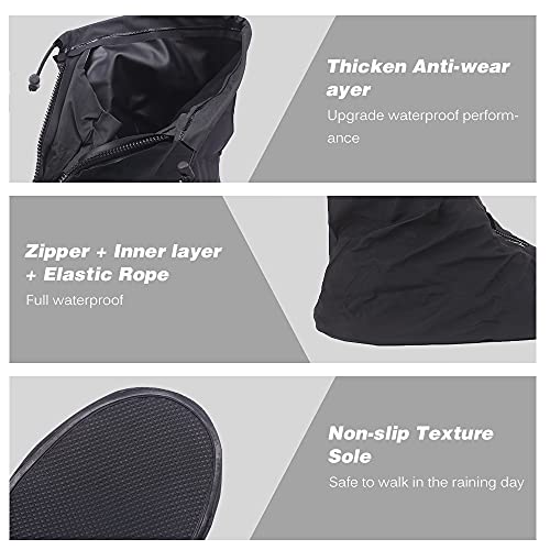Daseey Capas para sapatos impermeáveis Capas para botas de chuva com tira elástica e zíper reutilizá
