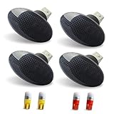 HERCOO Dually Bed Fender Side Marker Lights w/ LED Bulbs Aftermarket Replacement for 1999-2010 Ford F350 F450 F550 (Full Kit, Smoke)