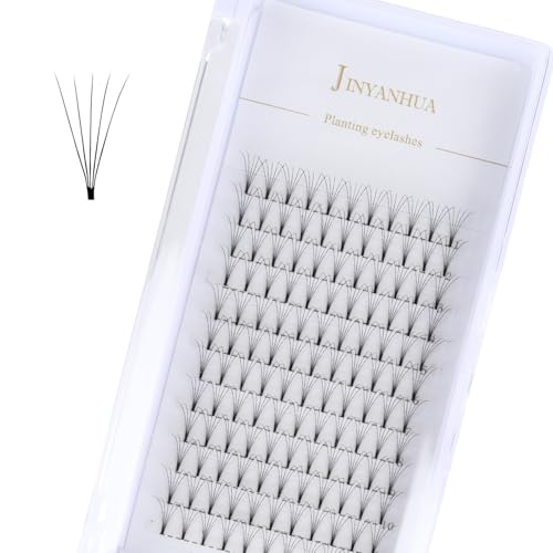 JINYANHUA Premade Eyelash Fans Extension 8-15mm Length 3D/4d/5d/6d/7d/8d 0.07mm Short Stem Handmade Fans Premade Professional Eyelash Extensions Faux Mink(5D-0.07-C 11mm)