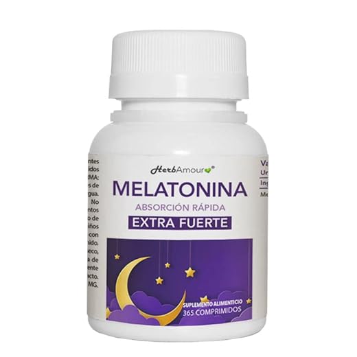 MELATONINA PURA EXTRA FUERTE (Suministro Por 12 Meses)|Suplemento Para Dormir De Liberación Prolongada | 365 Comprimidos De Alta Dosis Con 1 MG. De Melatonina I Sin Gluten Y Lactosa