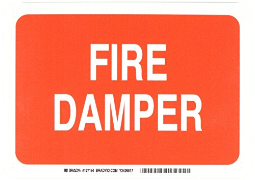 Panneau de sécurité incendie Fire Damper Brady 127194 rouge et blanc 17,8 x 25,4 cm