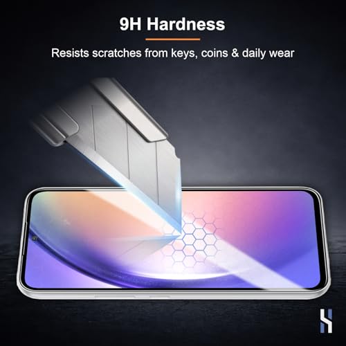 Image of Tempered Glass for Samsung Galaxy A54 (6.4 Inch) Military Grade 9H Screen Guard, Anti-Scratch, Shatterproof, Edge-to-Edge Full Coverage - Black Border