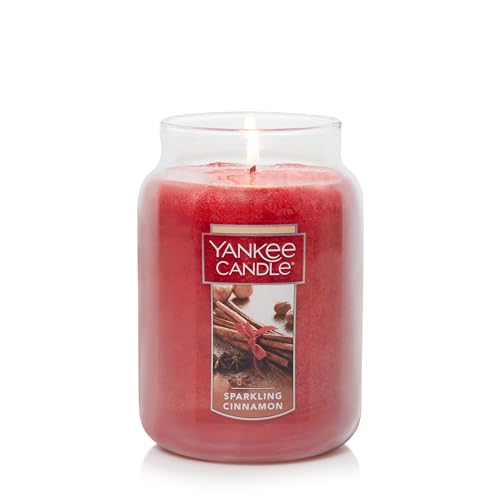 Yankee Candle Sparkling Cinnamon Scented, Classic 22oz Large Jar Single Wick Candle, Over 110 Hours of Burn Time | Holiday Gifts for All: Perfect for Fall and Winter Decor