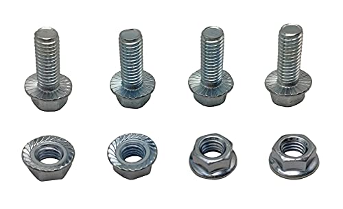 Image of 3 /8 Flanged Hex Head Bolts, 3 /8 Flanged Nuts, Flanged Hex Head Screws, Grade 5, Fully Threaded, 4 Pack (3 /8 inch-16 x 2 inch)