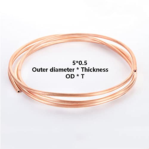 flexibles Kupfer-Mikrobohrungsrohr, T2 weiches Spulenrohr aus rotem Kupfer, 99,9% Reinheit, 2–5 mm Außendurchmesser, 10 m for AC-Kühlung und DIY-Bewässerung(Od 4 X T 0.5)