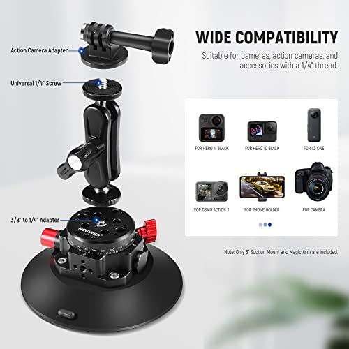 NEEWER 6"/15.2cm Suction Cup Mount with Ball Head Magic Arm - Image 3