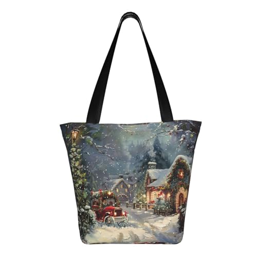 Xmas Print Comfortable Shoulder Bag Summer HandbagTravel Beach Work Daily Use Versatile Carry3