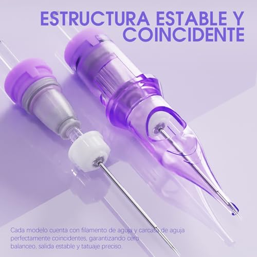 Agujas de tatuaje Round Liner en tamaño mixto de 50 unidades para trazos estables y definidos 5