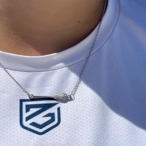 Sportybella Lacrosse Necklace, Gold Dainty Lacrosse Stick Pendant, Lacrosse Jewelry, Stainless Steel Charm, Gift for Lacrosse Player Lacrosse Accessory,3