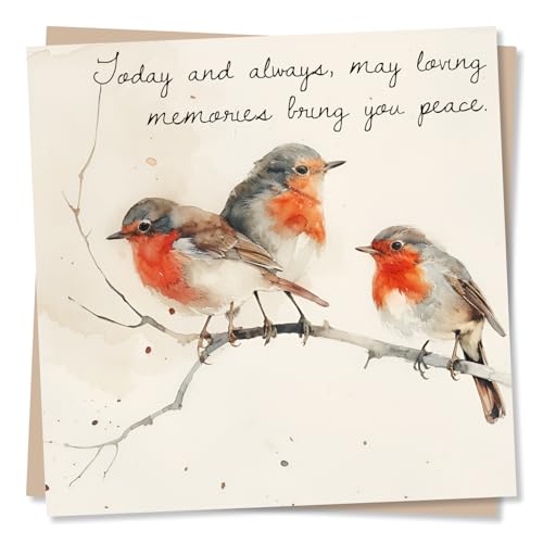 Heartfelt Robin Condolences Card - May Loving Memories Bring