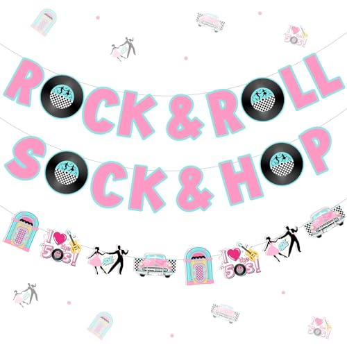 Bannières années 50 Rock and Roll pour animer un goûter d'anniversaire vintage réussi