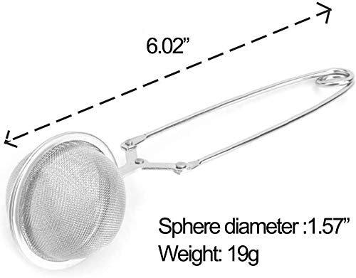 Snap Tea Infuser,Stainless Steel Mesh Ball Tea Strainer with Handle for Loose Tea Leaf Pincer Tea Ball Tea Filter Tong (3-Pcs)