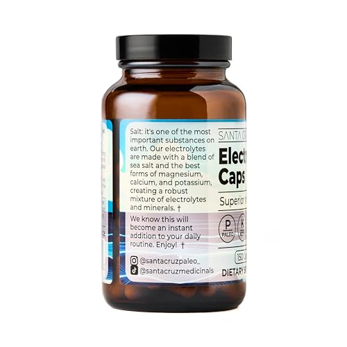 Santa Cruz Paleo Electrolyte Capsules for Hydration Support, Zero Sugar, Keto Friendly Magnesium Potassium Sodium Calcium Supplement, Paleo & Gluten Free, Travel Essentials, 150 Capsules - Image 3