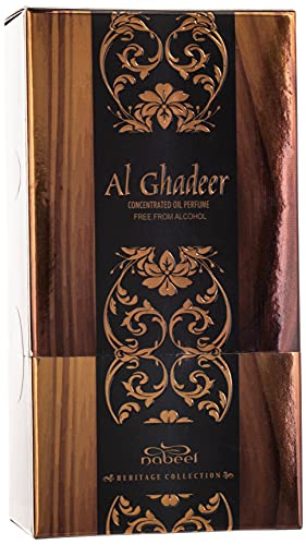 Al Ghadeer Perfume Oil - 20 Ml (0.7 Oz) I Exhilarating Mix Of Citrus And Floral I Exquisite Glass Bottle Adorned With Green Stones I Lemon, Orange, Jasmine, Rose, Patchouli, Sandalwood, Vanilla & Musk I By Nabeel Perfumes #TOP1