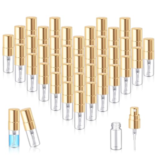Zhehao 1 Pcs Mini Spray Bottles, Perfume Bottle, Gold Cap, 2 Ml
