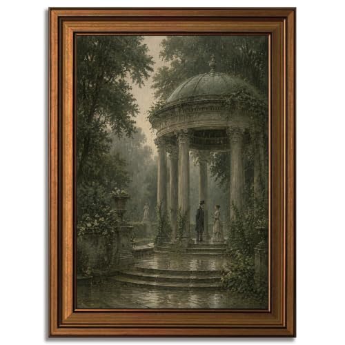 Victorian Garden Framed Canvas Print Romantic Couple Wall Art