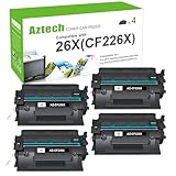 Aztech 26X CF226X Toner Cartridge Compatible Replacement for HP 26X CF226X 26A CF226A for HP LaserJet Pro M402n M402dw M402dn Pro MFP M426fdw M426fdn M426dw Printer (Black 4-Pack)
