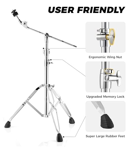 Support de cymbale droit double renfort de 4 kg réglable avec accessoires de transport - 5