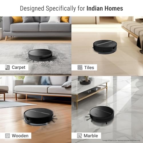 Eureka Forbes SmartClean Vac N Mop Easy Robotic Wet & Dry Vacuum Cleaner | NextGen Gyro 2.0 Navigation | 2000 Pa Powerful Suction | 3-Hour Runtime... - Image 6