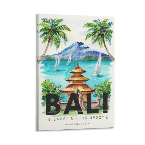 Grande œuvre d'art pour la maison poster de voyage aquarelle vintage